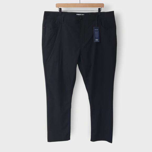 NWT Kenneth Cole Mens 5 Pocket Tech Pant Tapered Fit Black Sz 42x30 Performance - Picture 1 of 16